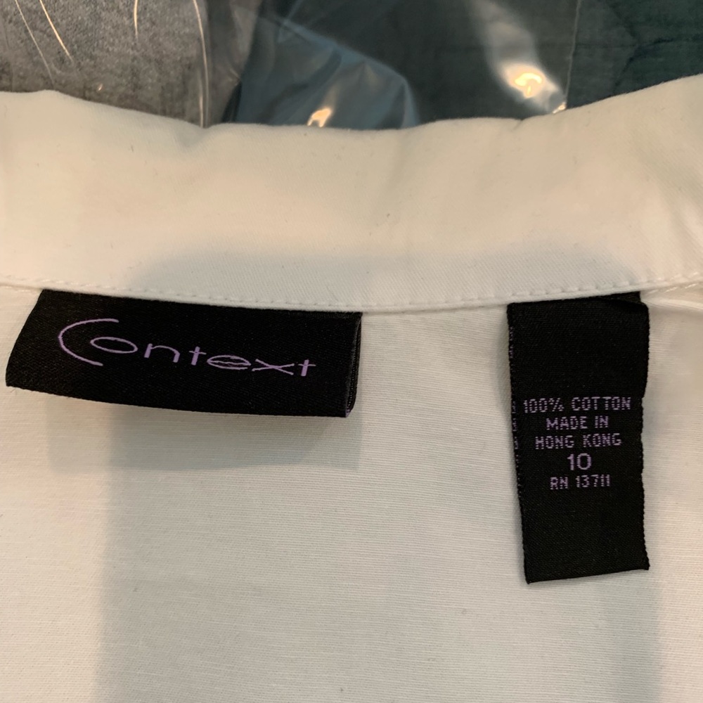 Context White Cropped Button Utility Jacket - image 5